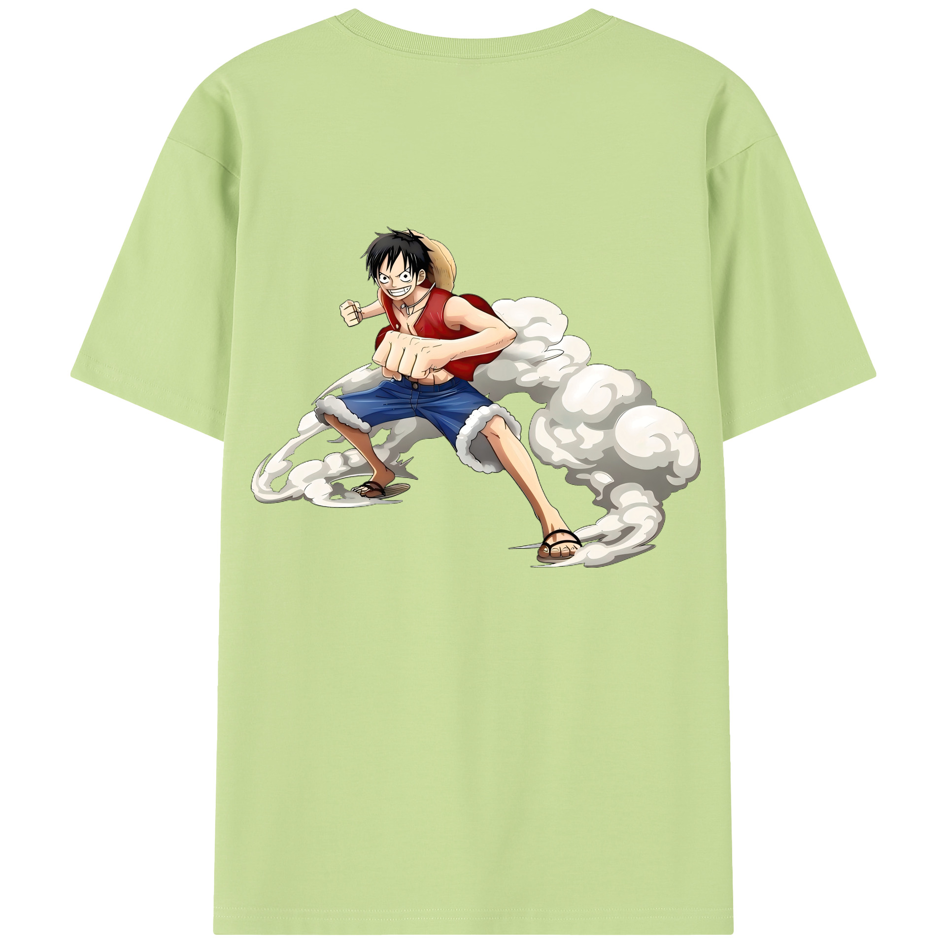 ワンピース モンキー・D・ルフィ ONE PIECE Monkey D. Luffy 綿100％半袖Tシャツ（背面プリント）